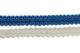 Ocean Blue OR Pearl White Gimp Trim 5/8" - by the yard