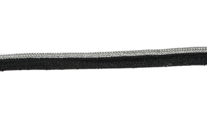 Black and Metallic Silver Non-Stretch Piping- Metallic Piping Trim 0.50" - 1 Yard