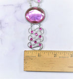 Pink Gemstone Connector| Pink Rhinestone Applique Connector | Pink Gemstone Applique | Silver Rhinestone Applique | DIY Design | Target Trim