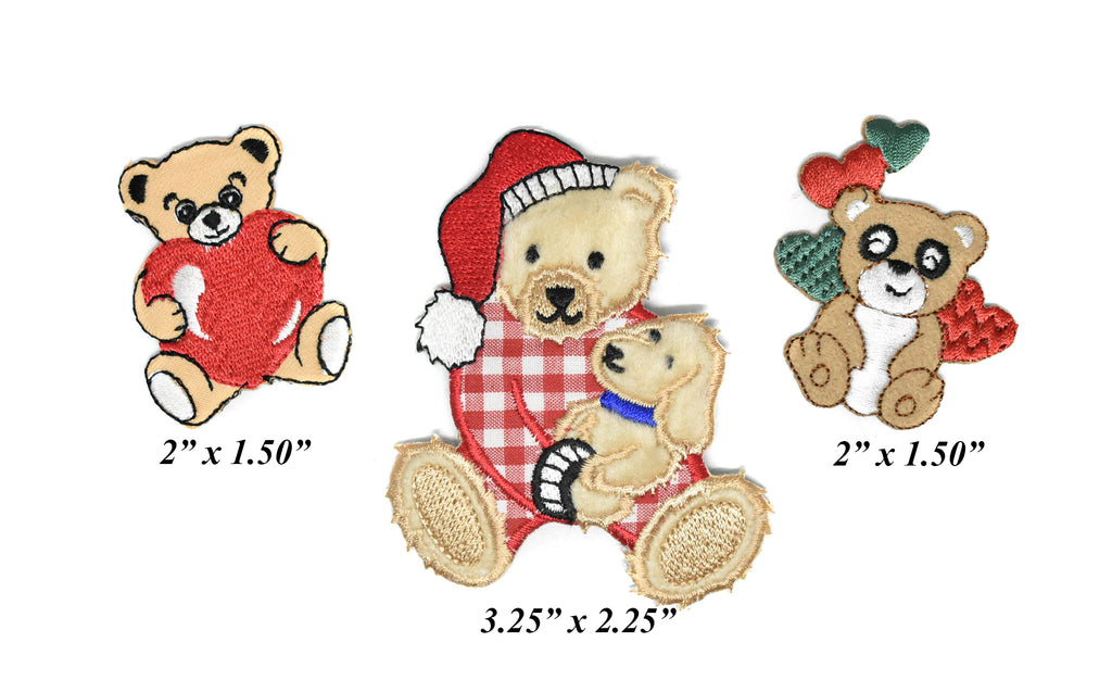 Cuddling Animal Patches | Cute Bear Cuddling Animals Patches Applique