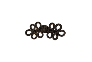 Black Chinese Frog Button Loop (12-Pieces) 