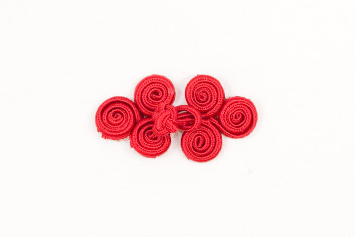 Red Chinese Frog Button  - Closure