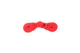 Red Knotted Chinese Frog Button - Closures