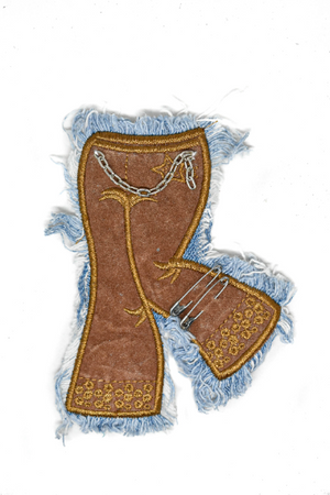 Brown Cowboy Jean Applique 5.50" x 3.50" | Cowboy Applique | Cowboy Patch Applique | Target Trim