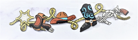 Cowboy Theme Applique | Iron On Cowboy Patch Applique | Cowboy Costume Applique | DIY Costume Accessories | Cute Star Design