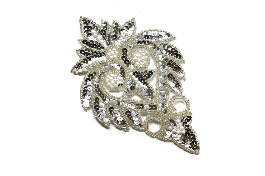 Sequins and Beaded Iron-on Applique Patch 7" x 4.50" | Patch Applique - Target Trim