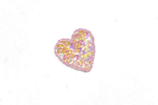 Tiny Sequin Heart Appliques 1.75" x 1.63" | Sequined Tiny Heart Patch Applique - Target Trim