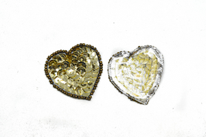 Tiny Sequin Heart Appliques 1.75" x 1.63" | Sequined Tiny Heart Patch Applique - Target Trim