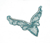 Blue V Shape Rhinestone Applique 6.75" x 7" - V Shaped Patch Applique - Target Trim