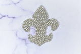 Fleur De Los With Rhinestone Patch Design | Rhinestone Applique | DIY Fashion | Sewing Patch | Iron-on Patch Applique | 3.5" x 4" - Target Trim