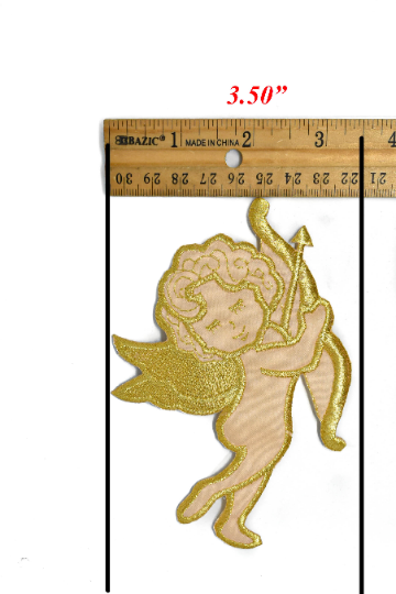 Embroidered Cupid Iron-On Applique 3.5" x 5.25" | Cupid Patch Applique - Target Trim