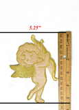 Embroidered Cupid Iron-On Applique 3.5" x 5.25" | Cupid Patch Applique - Target Trim