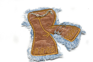 Brown Cowboy Jean Applique 5.50" x 3.50" | Cowboy Applique | Cowboy Patch Applique | Target Trim