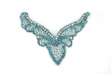 Blue V Shape Rhinestone Applique 6.75" x 7" - V Shaped Patch Applique - Target Trim