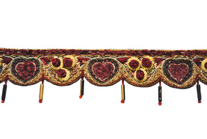 Hand-crafted Indian Trim Embellished with Bugle bead with Rose Pattern Adornment - Target Trim