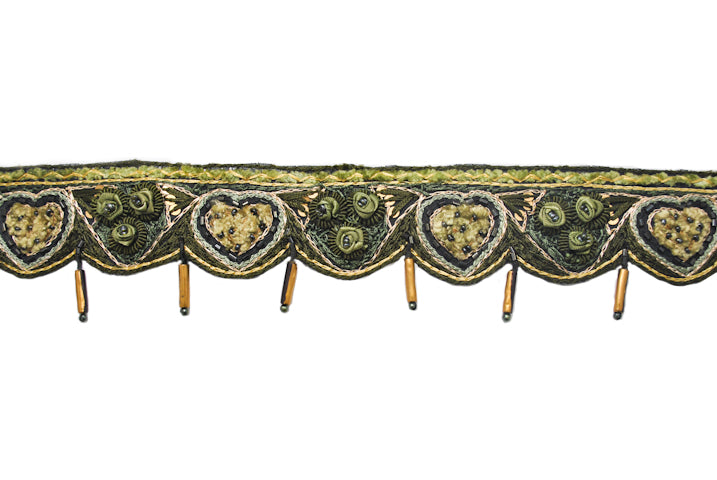 Hand-crafted Indian Trim Embellished with Bugle bead with Rose Pattern Adornment - Target Trim