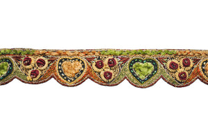 Hand Beaded Flower Design Indian Trim - Target Trim