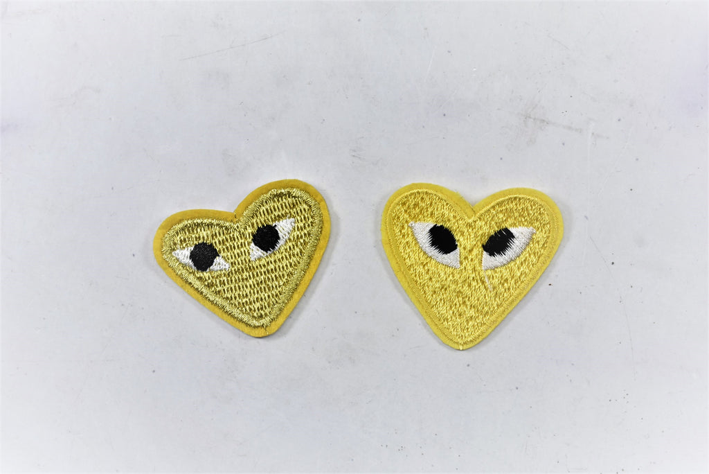 Yellow Heart - Embroidered Iron on Patch
