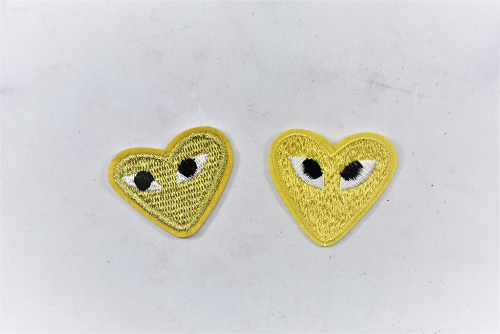 Embroidered Heart with Eyes Patch, Cute Heart Patches