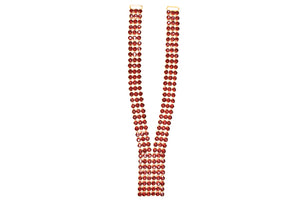 Fancy Red Gem Stone Neck Piece Applique - Target Trim