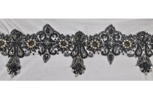 Elegant Beaded & Rhinestones Mesh trim - Target Trim